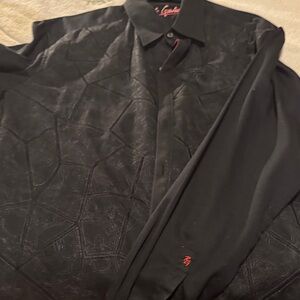 Robert Graham Black Shirt with Subtle Pattern